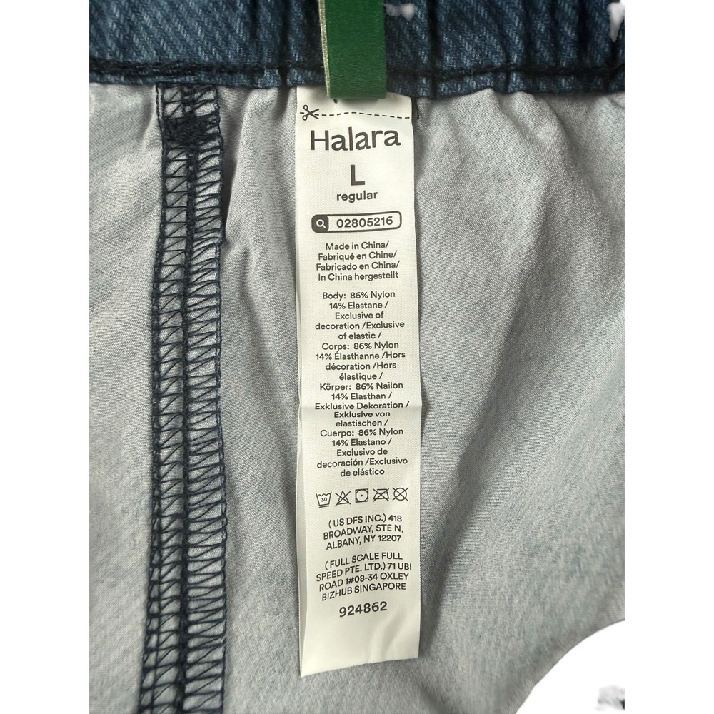 Halara Womens Cargo Jogger Pants Blue Acid Wash Stretch Casual Size L - Picture 6 of 13